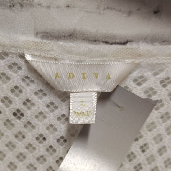 Adiva White Oversized Tunic with Mandarin Collar - Picture 2 of 3